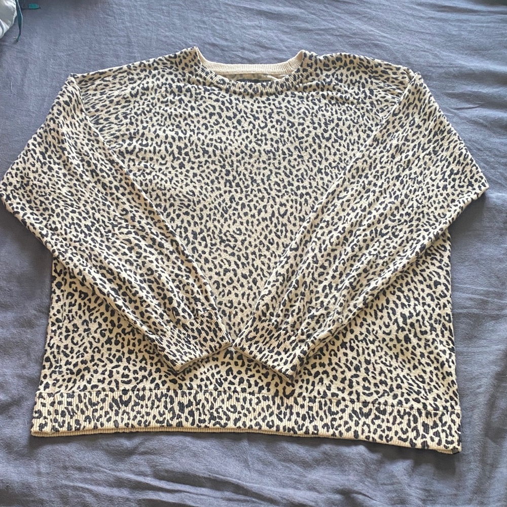 Volcom Leopard Print Crew Neck Sweater